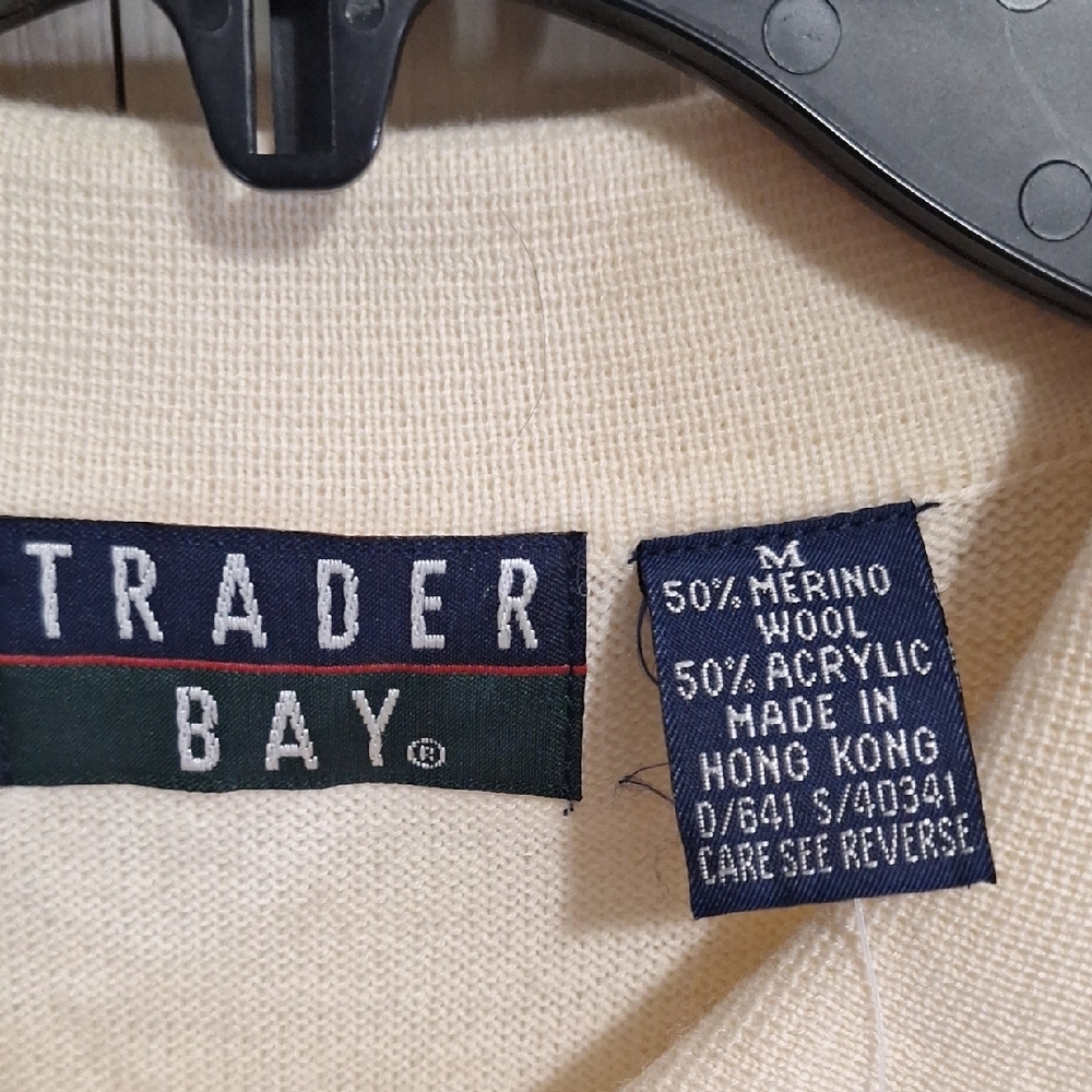 Vintage Trader Bay Lightweight Merino Wool Blend Sweater-M-French Vanilla Cream - Picture 2 of 7